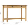 Mesa Consola | Mesa De Entrada | Mesa Auxiliar Hill Con 2 Cajones Madera Pino 110x45x74 Cm Cfw771773