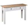 Mesa Consola | Mesa De Entrada | Mesa Auxiliar Madera Maciza Pino Panamá Blanco 110x40x72cm Cfw772140