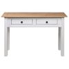 Mesa Consola | Mesa De Entrada | Mesa Auxiliar Madera Maciza Pino Panamá Blanco 110x40x72cm Cfw772140