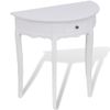 Mesa Consola | Mesa De Entrada | Mesa Auxiliar Semicircular Con Cajón Blanca Cfw772155