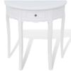 Mesa Consola | Mesa De Entrada | Mesa Auxiliar Semicircular Con Cajón Blanca Cfw772155