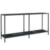 Mesa Consola | Mesa De Entrada | Mesa Auxiliar Vidrio Templado Negro 160x35x75,5 Cm Cfw772172