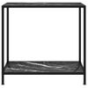 Mesa De Consola | Mesa De Entrada | Mesa Auxiliar Negro Vidrio Templado 80x35x75 Cm Cfw775246