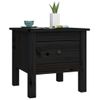 2 Uds Mesa Auxiliar | Mesita Auxiliar | Mesa De Café De Madera Maciza De Pino Negro 40x40x39 Cm Cfw771123