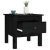 2 Uds Mesa Auxiliar | Mesita Auxiliar | Mesa De Café De Madera Maciza De Pino Negro 40x40x39 Cm Cfw771123