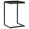 Mesa Auxiliar | Mesita Auxiliar | Mesa De Café De Vidrio Templado Negro 40x40x60 Cm Cfw771282