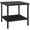 Mesa Auxiliar | Mesita Auxiliar | Mesa De Café Vidrio Templado Ratán Sintético Negro 45x45x45 Cm Cfw771399