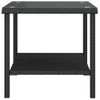 Mesa Auxiliar | Mesita Auxiliar | Mesa De Café Vidrio Templado Ratán Sintético Negro 45x45x45 Cm Cfw771399