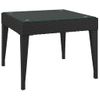 Mesa Auxiliar | Mesita Auxiliar | Mesa De Café Vidrio Templado Ratán Sintético Negro 50x50x38 Cm Cfw771400