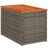 2 Uds Mesas Auxiliares | Mesita Auxiliar | Mesa De Café De Jardín Ratán Madera Gris 55x34x37 Cm Cfw775734