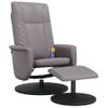 Sillón De Masaje | Sillón De Salón | Silla Reclinable Con Reposapiés Cuero Sintético Griscfw791825