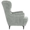 Sillón De Salón | Silla | Sillón De Terciopelo Gris Clarocfw792182