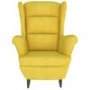 Sillón De Salón | Silla | Sillón Orejero Con Taburete Terciopelo Amarillo Mostazacfw792286