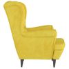 Sillón De Salón | Silla | Sillón Orejero Con Taburete Terciopelo Amarillo Mostazacfw792286