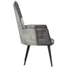 Sillón De Salón | Silla | Sillón Orejero De Cuero Auténtico Gris Canelacfw792290