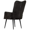 Sillón De Salón | Silla | Sillón Orejero De Cuero Auténtico Negro Canelacfw792294