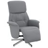 Sillón De Salón | Silla | Sillón Reclinable Con Reposapiés Tela Gris Clarocfw792336