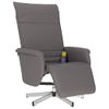 Sillón Reclinable De Masaje | Sillón De Salón | Silla Con Reposapiés Cuero Sintético Griscfw792398