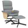 Sillón Reclinable De Masaje | Sillón De Salón | Silla Con Reposapiés Tela Gris Clarocfw792403