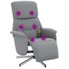 Sillón Reclinable De Masaje | Sillón De Salón | Silla Con Reposapiés Tela Gris Clarocfw792404