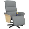 Sillón Reclinable De Masaje | Sillón De Salón | Silla Con Reposapiés Tela Gris Clarocfw792407