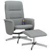 Sillón Reclinable De Masaje | Sillón De Salón | Silla Con Reposapiés Tela Gris Clarocfw792409