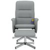 Sillón Reclinable De Masaje | Sillón De Salón | Silla Con Reposapiés Tela Gris Clarocfw792409