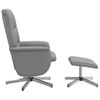 Sillón Reclinable De Masaje | Sillón De Salón | Silla Con Reposapiés Tela Gris Clarocfw792409