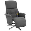 Sillón Reclinable De Masaje | Sillón De Salón | Silla Con Reposapiés Tela Gris Oscurocfw792416