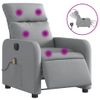 Sillón Reclinable De Masaje | Sillón De Salón | Silla Eléctrico Tela Gris Clarocfw792553