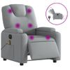 Sillón Reclinable De Masaje | Sillón De Salón | Silla Eléctrico Tela Gris Clarocfw792557