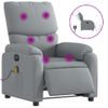 Sillón Reclinable De Masaje | Sillón De Salón | Silla Eléctrico Tela Gris Clarocfw792559