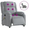 Sillón Reclinable De Masaje | Sillón De Salón | Silla Eléctrico Tela Gris Clarocfw792563