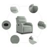 Sillón De Salón | Silla | Sillón Reclinable De Terciopelo Gris Clarocfw792686