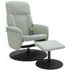 Sillón Reclinable Masaje | Sillón De Salón | Silla Con Reposapiés Terciopelo Gris Clarocfw792833