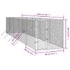 Perrera De Exterior | Jaula Para Perro | Parque Para Mascotas Acero Galvanizado Plateado 2x10x2 M Cfw783712