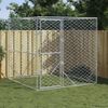 Perrera De Exterior | Jaula Para Perro | Parque Para Mascotas Acero Galvanizado Plateado 2x2x2 M Cfw783714