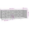 Perrera De Exterior | Jaula Para Perro | Parque Para Mascotas Acero Galvanizado Plateado 6x2x2 M Cfw783722