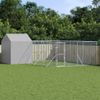 Perrera De Exterior | Jaula Para Perro | Parque Para Mascotas Con Techo Acero Galvanizado Plata 6x6x2,5 M Cfw783747