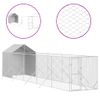 Perrera De Exterior | Jaula Para Perro | Parque Para Mascotas Con Toldo Acero Galvanizado Plata 2x10x2,5m Cfw783761