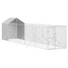 Perrera De Exterior | Jaula Para Perro | Parque Para Mascotas Con Toldo Acero Galvanizado Plata 2x10x2,5m Cfw783761