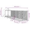 Perrera De Exterior | Jaula Para Perro | Parque Para Mascotas Con Toldo Acero Galvanizado Plata 2x10x2,5m Cfw783761