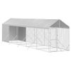 Perrera De Exterior | Jaula Para Perro | Parque Para Mascotas Con Toldo Acero Galvanizado Plata 2x10x2,5m Cfw783762