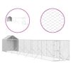 Perrera De Exterior | Jaula Para Perro | Parque Para Mascotas Con Toldo Acero Galvanizado Plata 2x14x2,5m Cfw783764