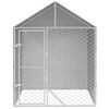 Perrera De Exterior | Jaula Para Perro | Parque Para Mascotas Con Toldo Acero Galvanizado Plata 2x2x2,5 M Cfw783767