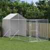 Perrera De Exterior | Jaula Para Perro | Parque Para Mascotas Con Toldo Acero Galvanizado Plata 2x6x2,5 M Cfw783769