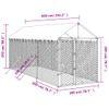 Perrera De Exterior | Jaula Para Perro | Parque Para Mascotas Con Toldo Acero Galvanizado Plata 2x6x2,5 M Cfw783770