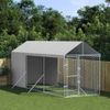 Perrera De Exterior | Jaula Para Perro | Parque Para Mascotas Con Toldo Acero Galvanizado Plata 2x6x2,5 M Cfw783771