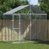 Perrera Exterior | Jaula Para Perro | Parque Para Mascotas Con Toldo Acero Galvanizado Plata 3x1,5x2,5 M Cfw783987