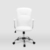 Silla De Oficina Con Asiento En Símil Piel Color Blanco. Modelo Magali